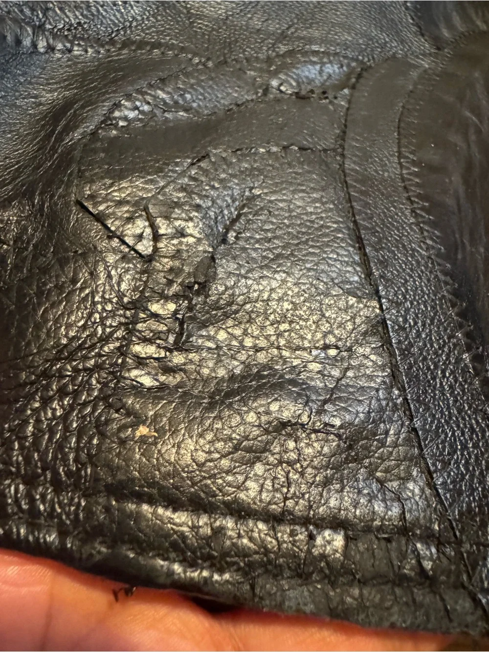 Diamon Plate  Men's Black Leather Lace-Side Vest (pls read description)